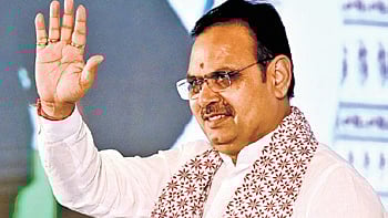 Rajasthan CM Bhajan Lal Sharma greets the gathering at the Global Rajasthan Agritech Meet 2026 roadshow in Bengaluru on Sunday 