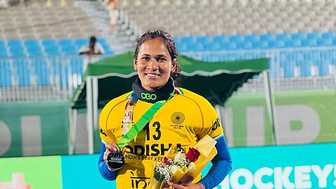  E Rajani, retired Indian Team hockey goalkeeper , Olympic player. 