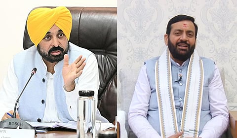 A political slugfest broke out between Punjab Chief Minister Bhagwant Mann and Haryana Chief Minister Nayab Singh Saini, over the defection of seven Rajya Sabha MPs from the Aam Aadmi Party.