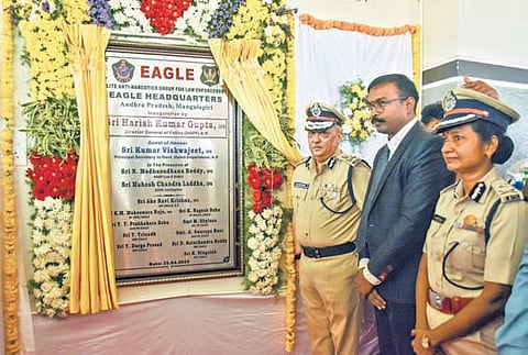 Director General of Police Harish Kumar Gupta inaugurates EAGLE State headquarters in Mangalagiri mandal on Saturday 