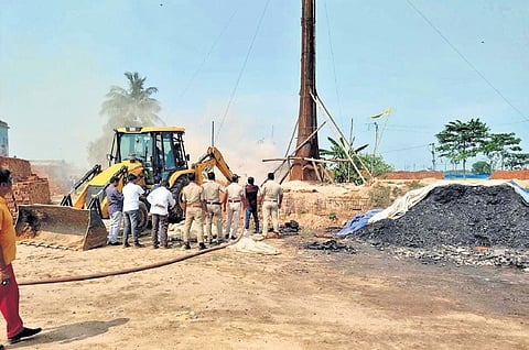 A brick kiln being demolished in Jaleswar area of Balasore district | Express