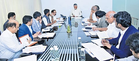 CM Nara Chandrababu Naidu addressing a review meeting on Energy department’s performance  on Monday 