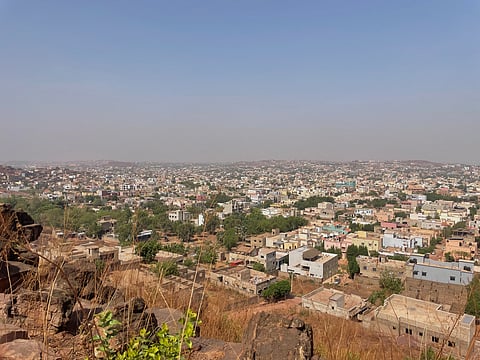 An ariel view of Bamako, Mali, 