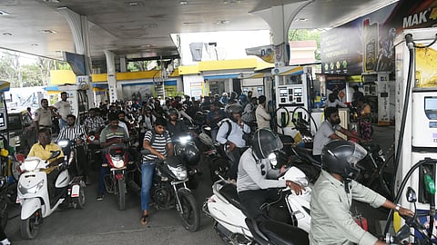 Several petrol bunks have temporarily shut down, this has triggered panic buying at many outlets.