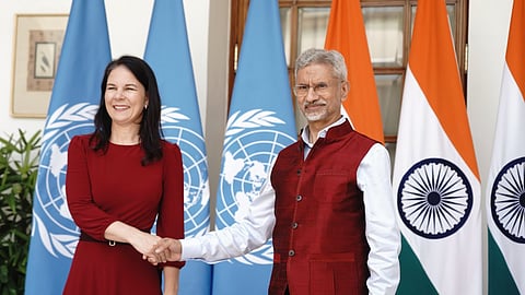 External Affairs Minister S. Jaishankar with President of the United Nations General Assembly, Annalena Baerbock.