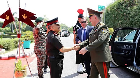 Armenia’s first Deputy Minister of Defence and Chief of the General Staff Lt Gen Edvard Asryan holding high-level talks with Chief of Defence Staff Gen Anil Chauhan