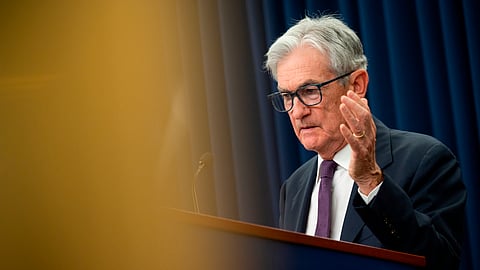 US Federal Reserve Chairman Jerome Powell speaks at a news conference at the Federal Reserve, following the Federal Open Market Committee meeting, in Washington, Wednesday, April 29, 2026.