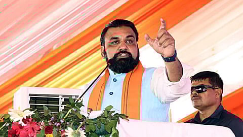 Bihar Chief Minister Samrat Choudhary speaks during an event in Patna, April 28, 2026.