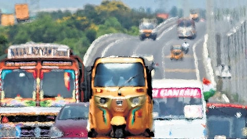 A heat haze created a mirage on the Outer Ring Road near Nemilichery on Wednesday, with Meenambakkam touching 39.3°C.