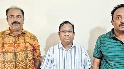 From L to R: The physical education teacher, DEO and the BEO | Express