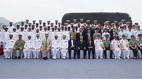 Commissioning ceremony of the first Hangor class submarine in Sanya.