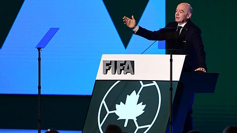 FIFA President Gianni Infantino speaks during the 76th FIFA Congress at the Vancouver Convention Centre on April 30, 2026 in Vancouver, Canada.