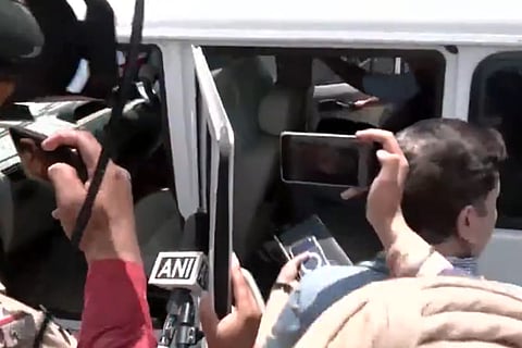 Punjab Government delegation receives Indian Nationals deported from Australia at Delhi airport. 
