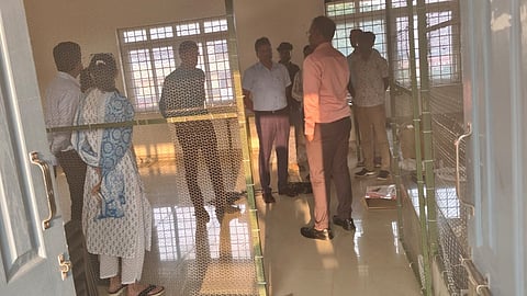 Election officials prepare for the ballot recount in Sringeri 
