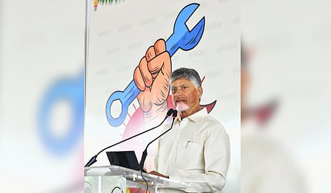 CM Nara Chandrababu Naidu during Pedala Sevalo programme at Pamidimukkala of Pamarru constituency on Friday. 