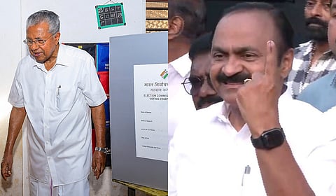 Kerala CM Pinarayi Vijayan (L) and Leader of Opposition VD Satheesan.