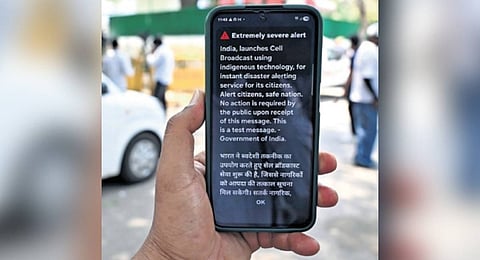 India on Friday tested its first indigenously made emergency alert system on mobile phones.