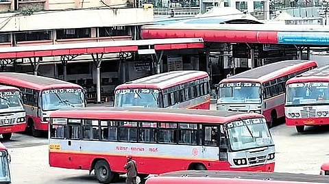 Image of 'Karnataka State Road Transport Corporation (KSRTC) buses' used for representational purposes only.