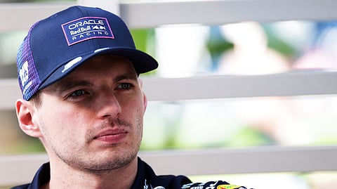 Max Verstappen of the Netherlands and Oracle Red Bull Racing looks on in the Paddock prior to the Sprint ahead of the F1 Grand Prix of Miami at Miami International Autodrome on May 02, 2026 in Miami, Florida.