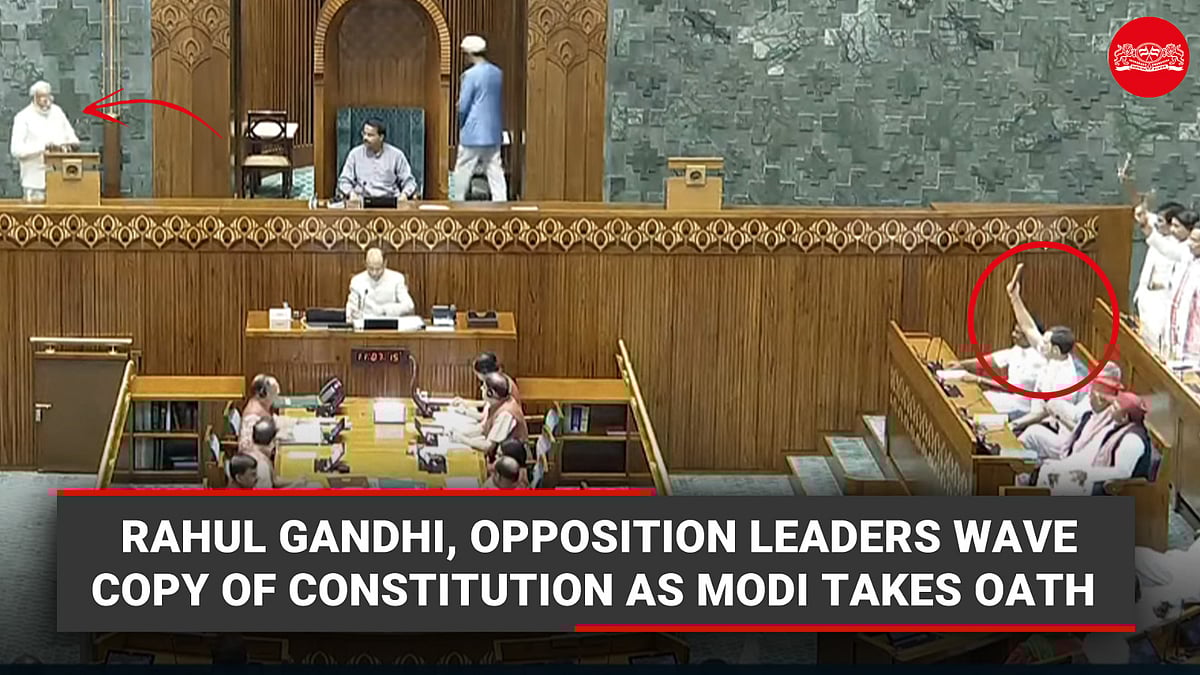Rahul Gandhi Opposition Leaders Wave Copy Of Constitution As Modi