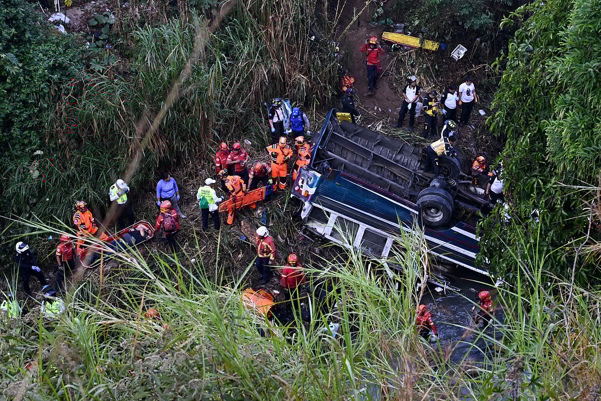 At least 55 dead after Guatemala bus plunges into ravine